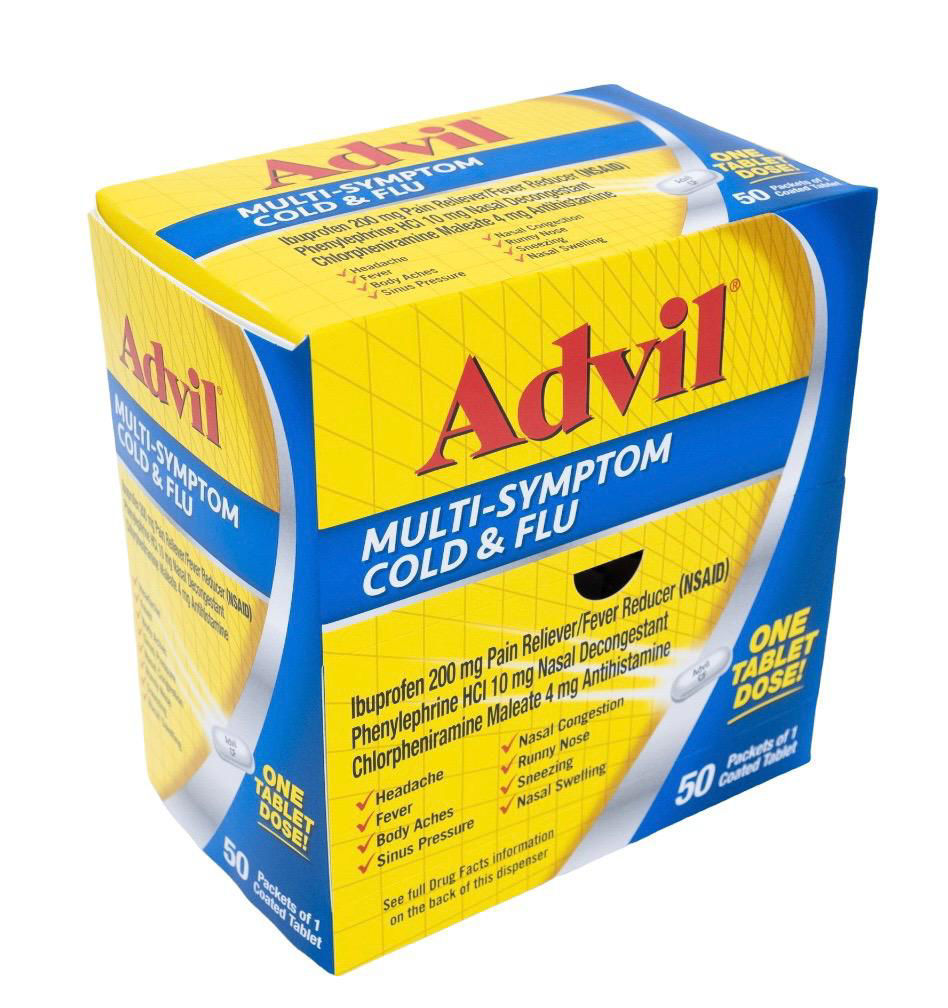 Sabatier Supplies Online. Advil MultiSymptom Cold & Flu Disp 50/1